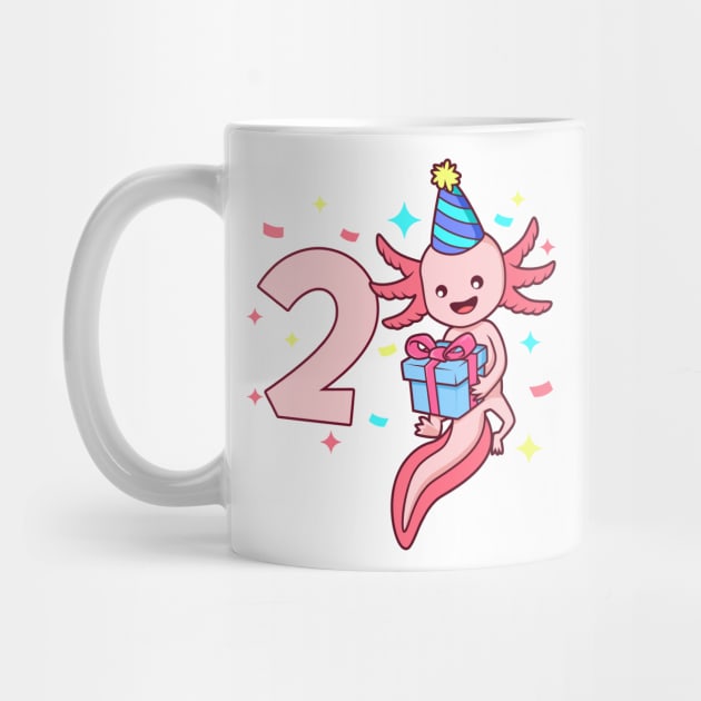 I am 2 with axolotl - girl birthday 2 years old by Modern Medieval Design